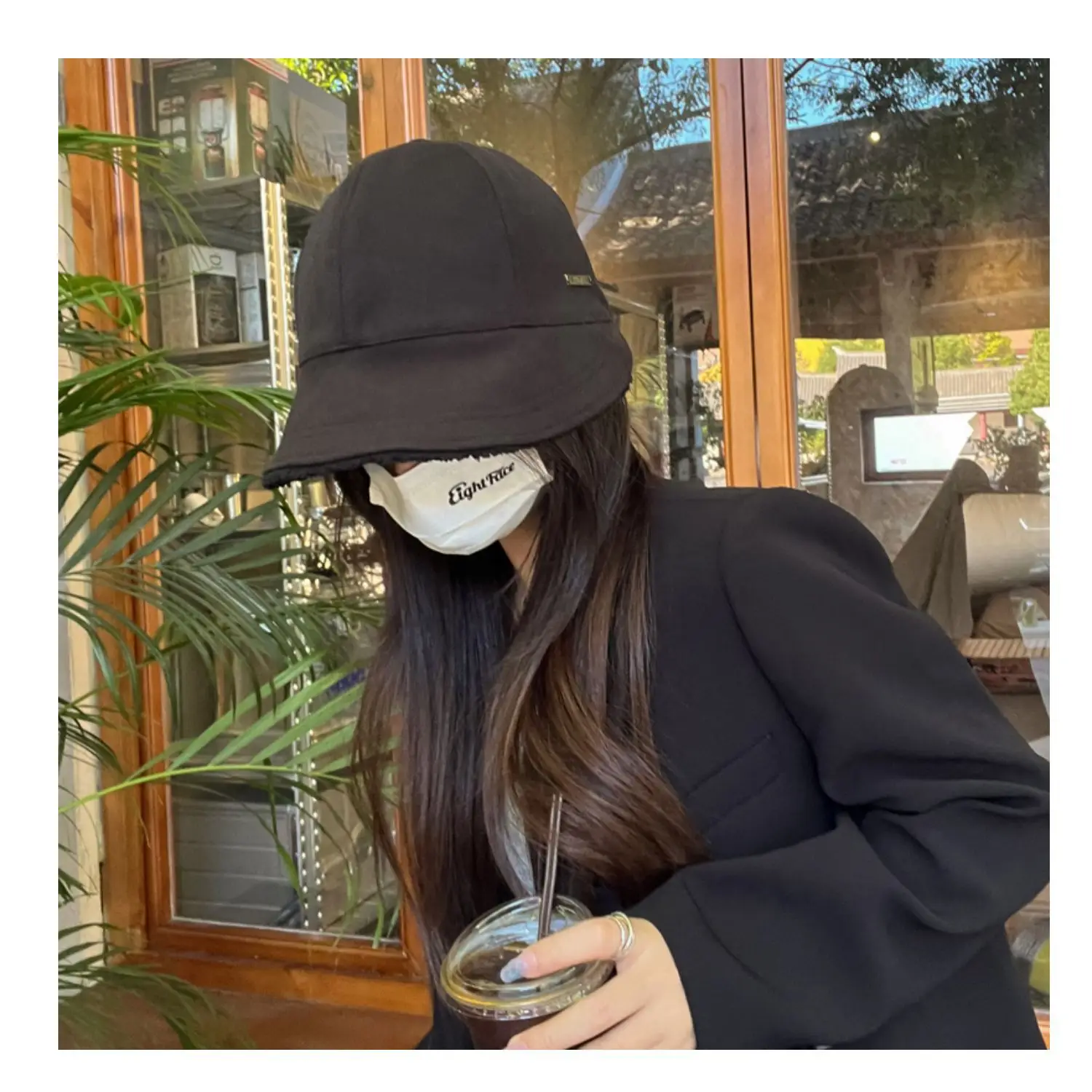 Women's Beige Wide Brim Cap for Autumn Winter — feature 15