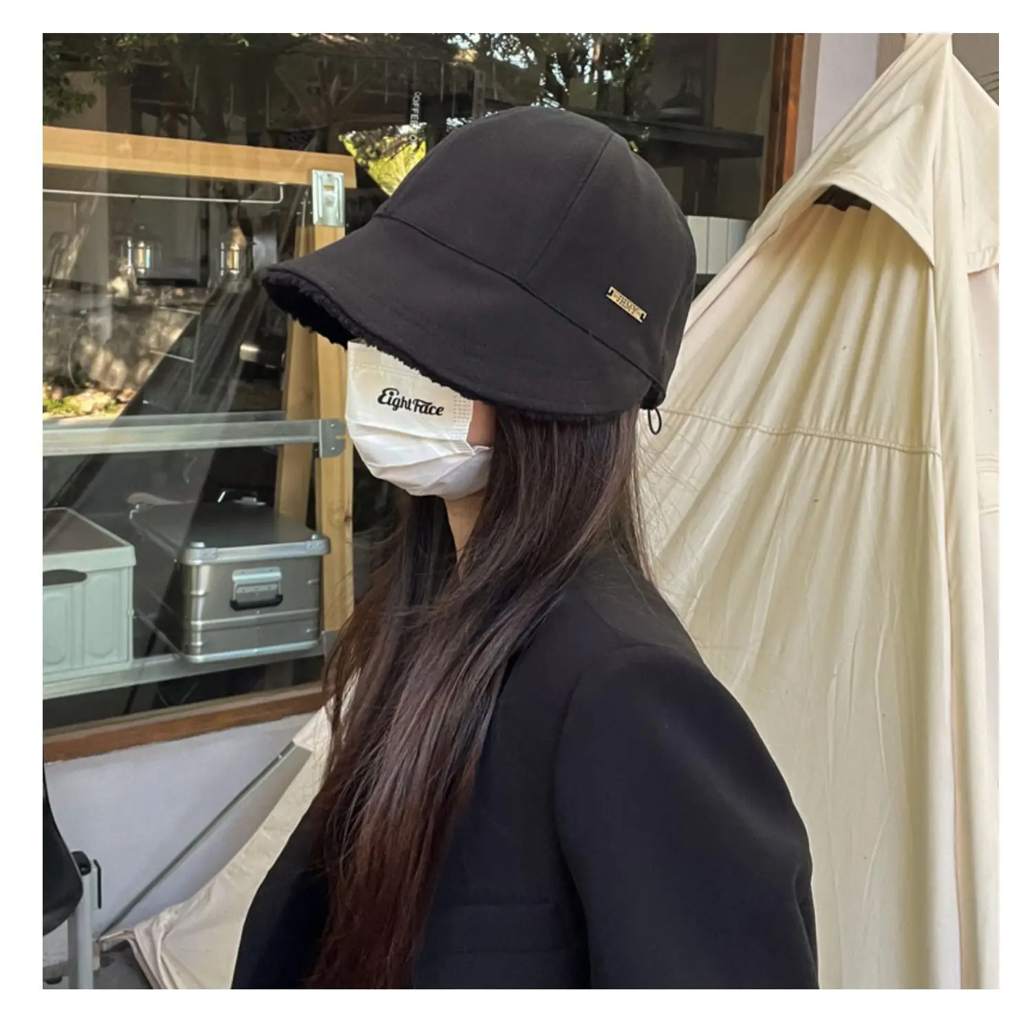Women's Beige Wide Brim Cap for Autumn Winter — feature 23