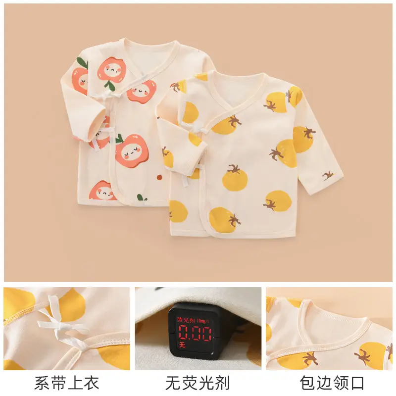 Newborn Baby Cotton Half Back Dress Apple Print - Image 6