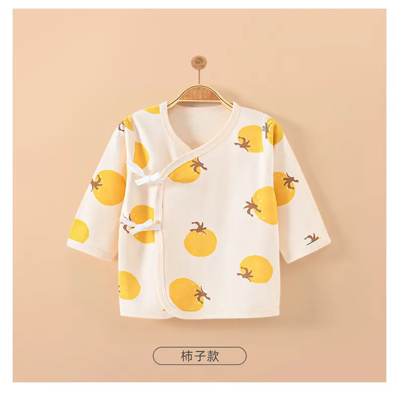 Newborn Baby Cotton Half Back Dress Apple Print — feature 9