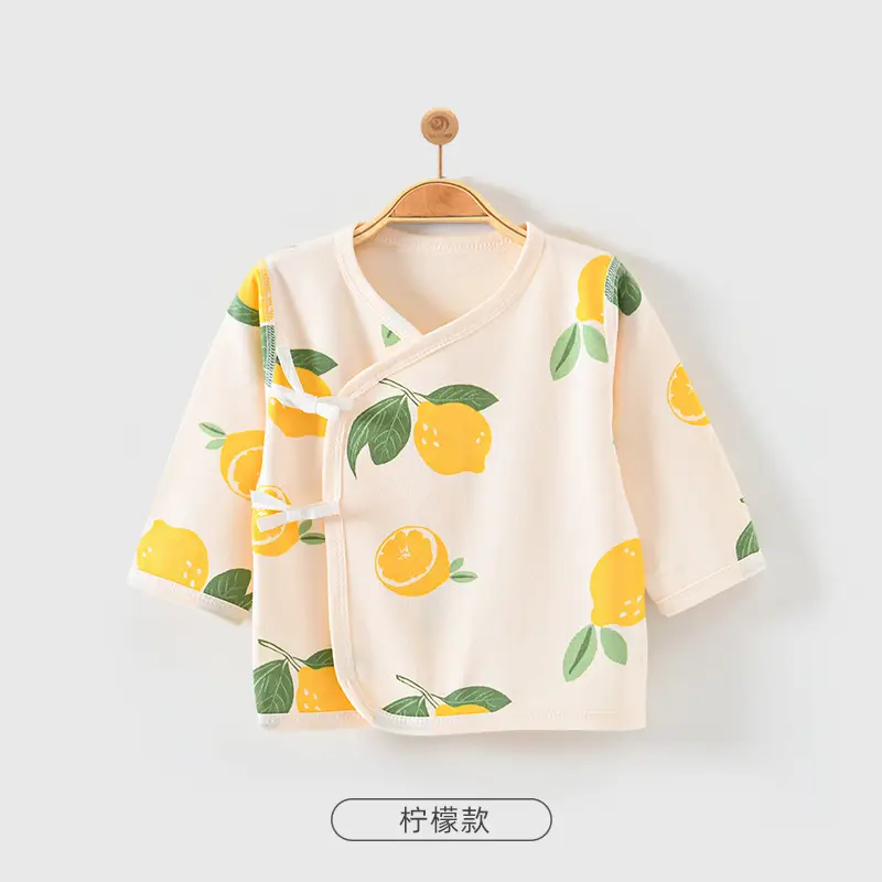 Newborn Baby Cotton Half Back Dress Apple Print - Image 2