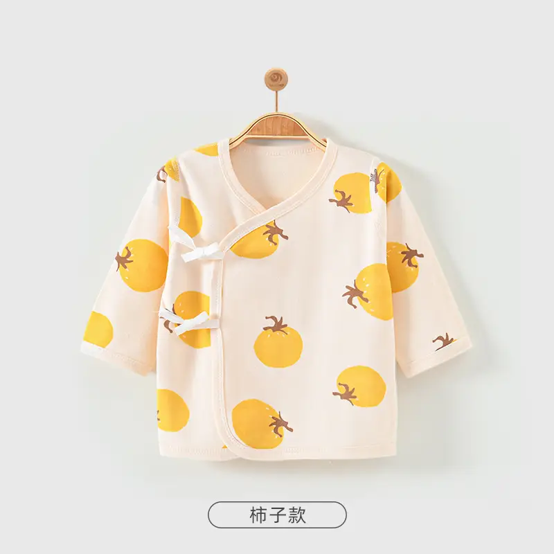 Newborn Baby Cotton Half Back Dress Apple Print - Image 3