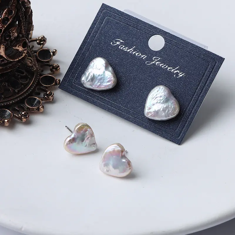 Heart Earrings S92 Sterling Silver Pearl Decorative - Image 5