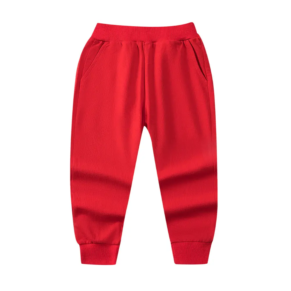 Men Velvet Jogger Pants Red Warm