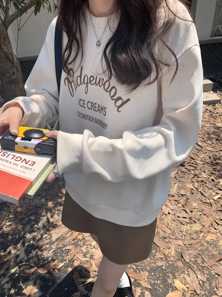Women Printed Long Sleeve Sweater Gray American Style — feature 12
