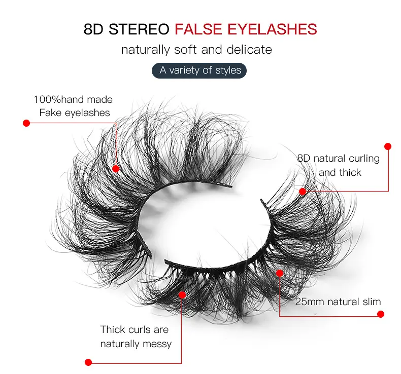 8D Curved False Eyelashes Multi Layer Thick Cross High Imitation — feature 13