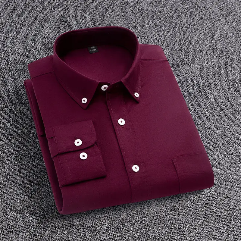 Oxford dark red-Long Sleeve