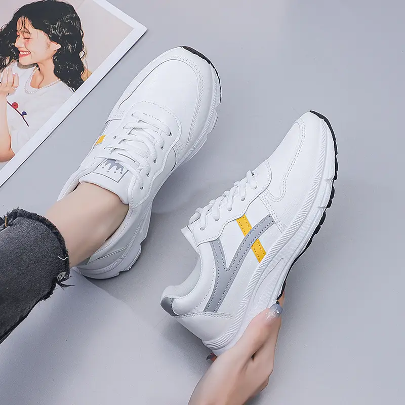 Women White Korean Running Shoes 2022 - Image 2