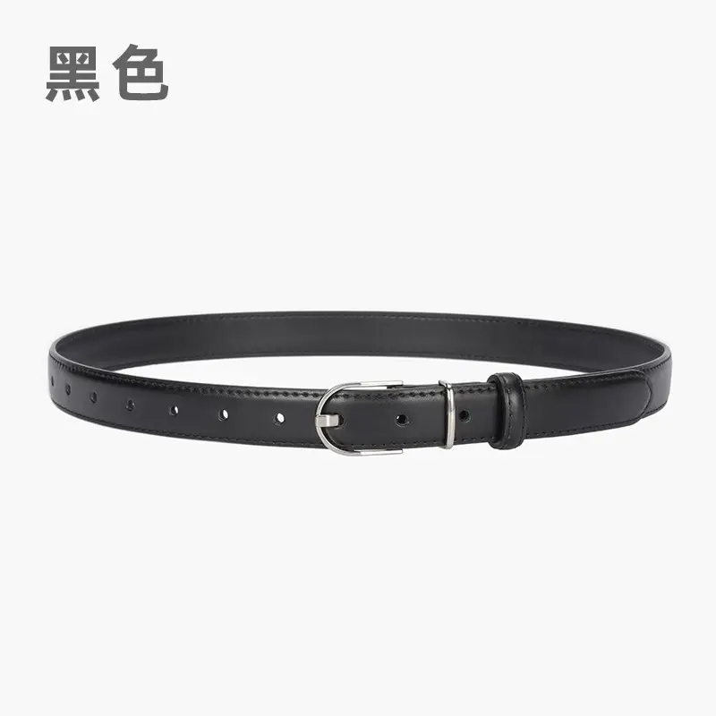 Black Leather Belt for Women's Casual Wear - Image 3