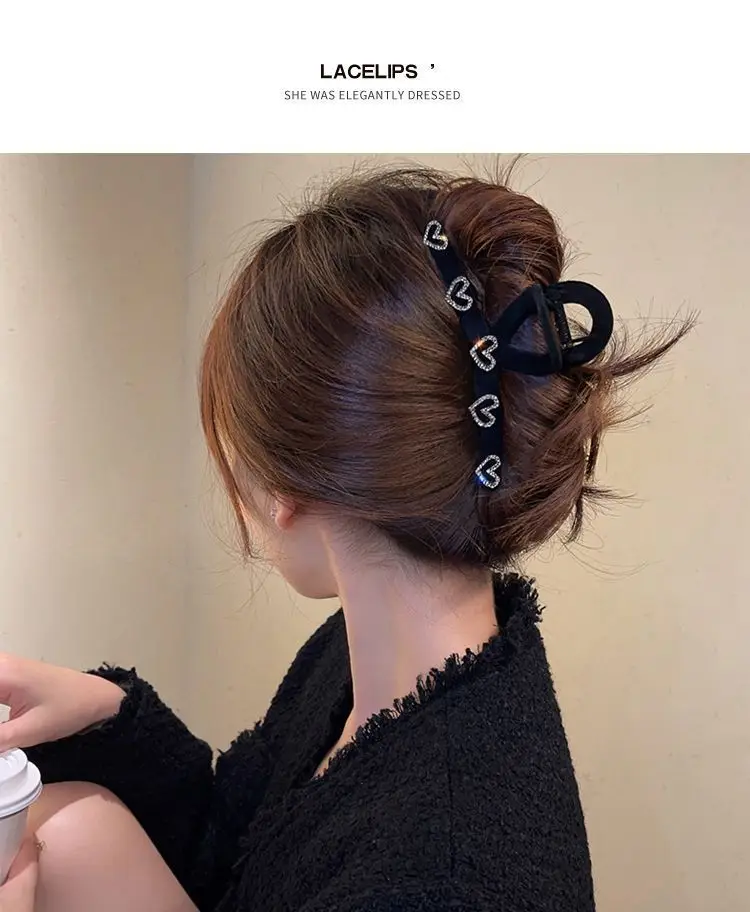 Love Rhinestone Hair Clip for Women High Ponytail Back — feature 2
