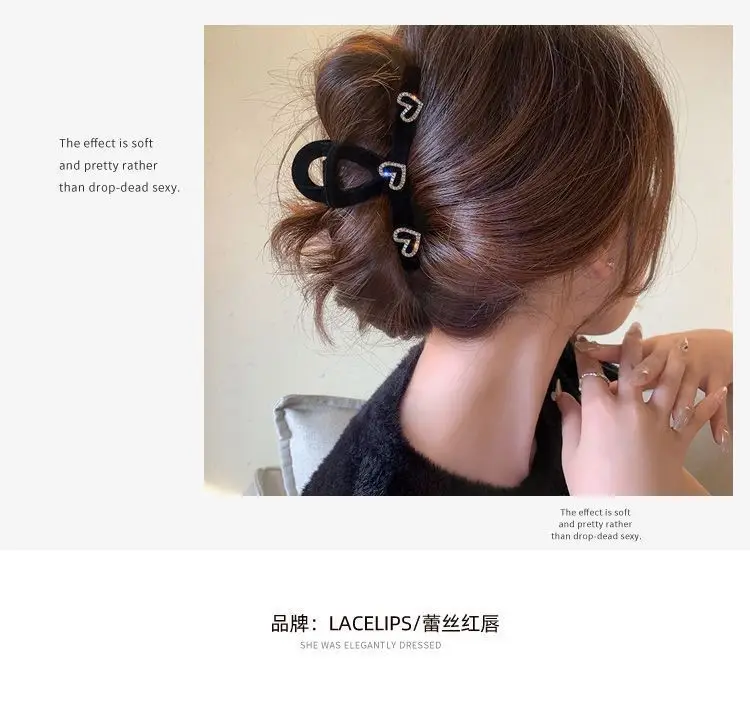 Love Rhinestone Hair Clip for Women High Ponytail Back — feature 3