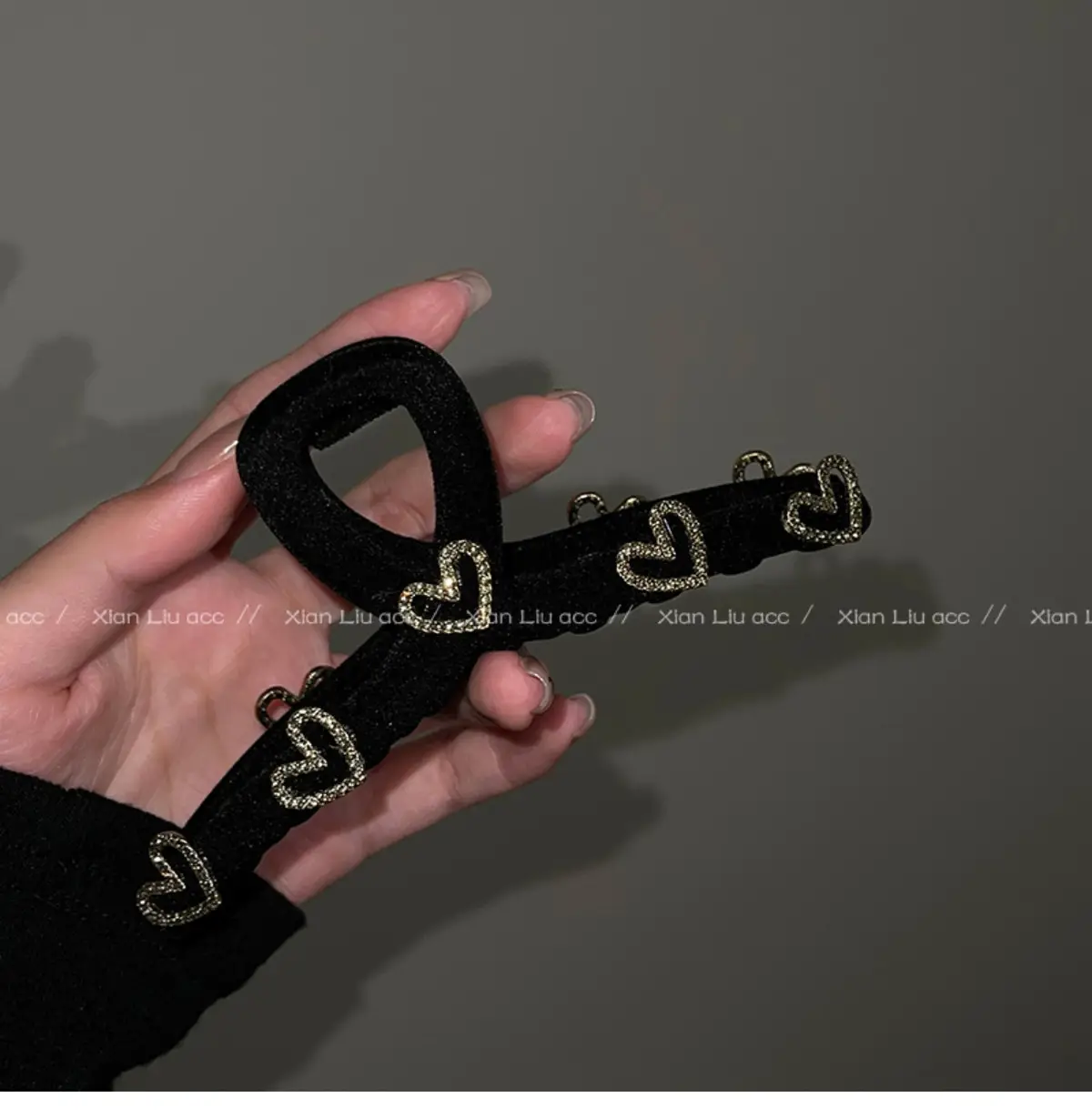 Love Rhinestone Hair Clip for Women High Ponytail Back - Image 2