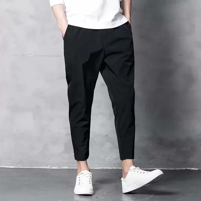 Men's Black Tapered Sports Pants Slim Fit All Season — feature 2
