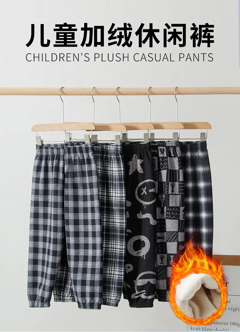 Winter Children's Casual Pants fleece-lined Boys' Sports Pants Small and Medium-sized Children's Outer Wear Sweatpants Girls' Thickened Warm Children's Pants — feature 1