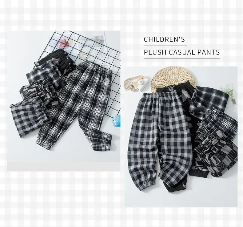 Winter Children's Casual Pants fleece-lined Boys' Sports Pants Small and Medium-sized Children's Outer Wear Sweatpants Girls' Thickened Warm Children's Pants — feature 2
