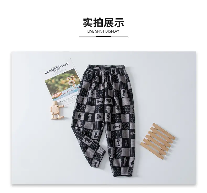 Winter Children's Casual Pants fleece-lined Boys' Sports Pants Small and Medium-sized Children's Outer Wear Sweatpants Girls' Thickened Warm Children's Pants — feature 8