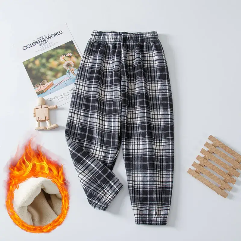 Winter Children's Casual Pants fleece-lined Boys' Sports Pants Small and Medium-sized Children's Outer Wear Sweatpants Girls' Thickened Warm Children's Pants