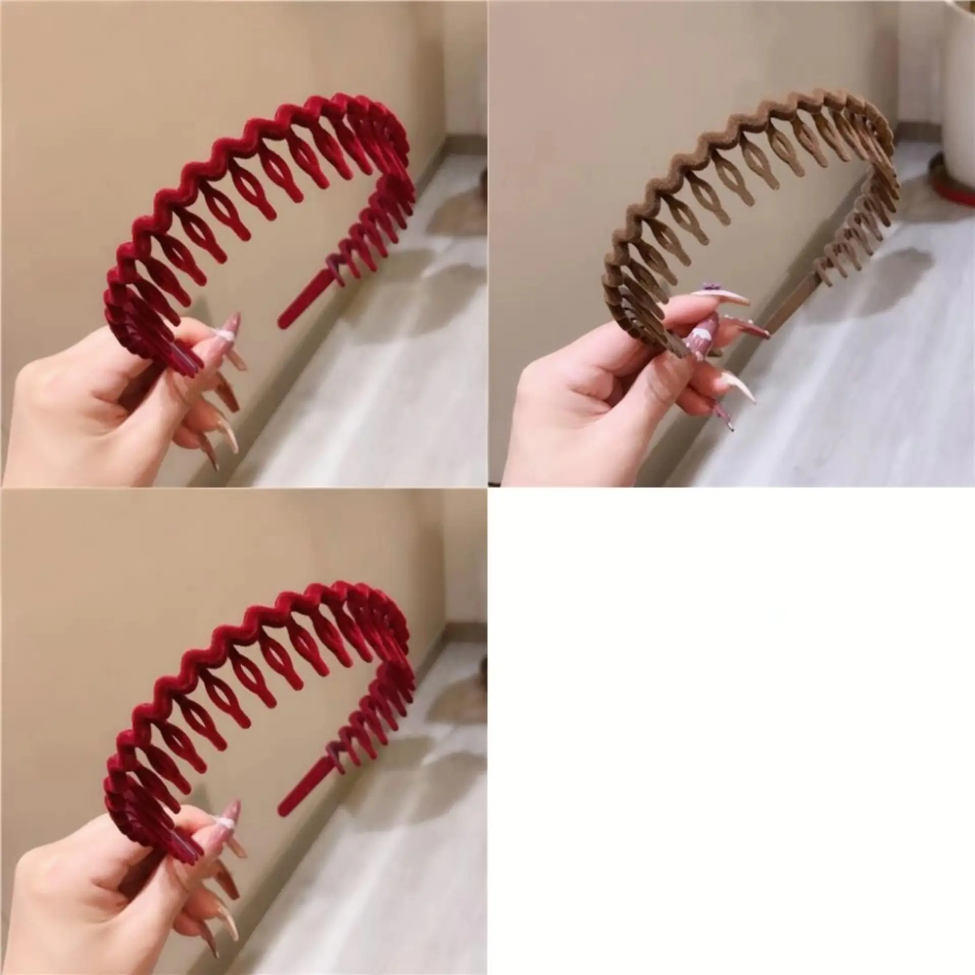 New Flocking Hair Band Toothed Wave Design - Image 12