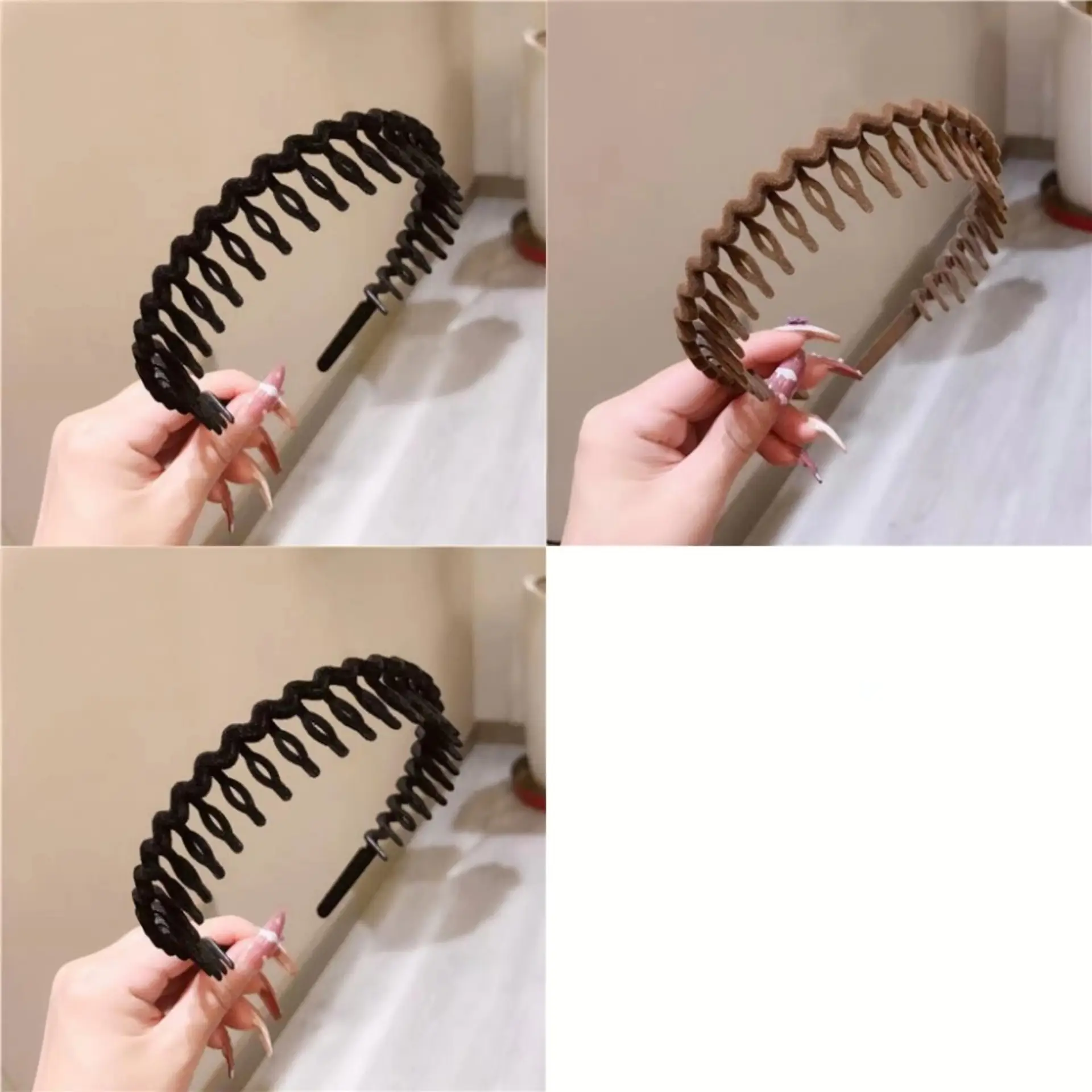 New Flocking Hair Band Toothed Wave Design - Image 14