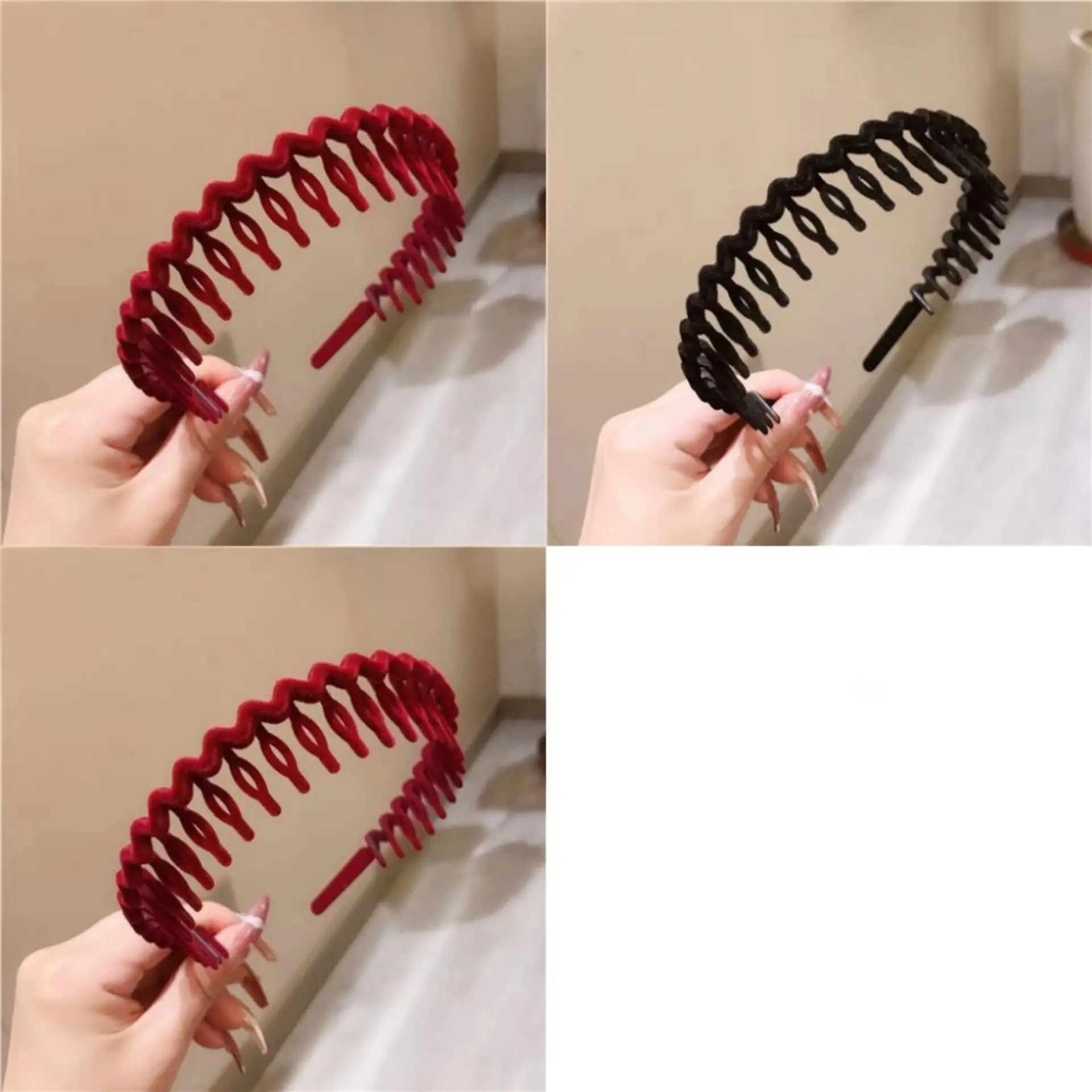 New Flocking Hair Band Toothed Wave Design - Image 15