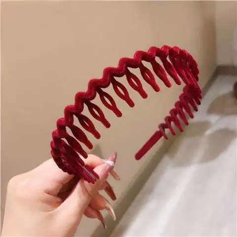 New Flocking Hair Band Toothed Wave Design - Image 2