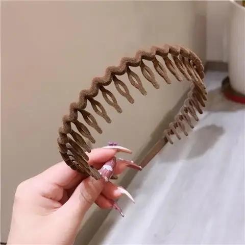 New Flocking Hair Band Toothed Wave Design - Image 3