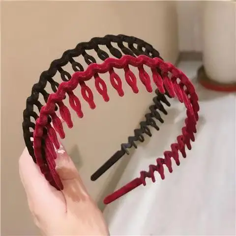 New Flocking Hair Band Toothed Wave Design - Image 4