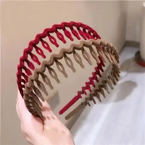 New Flocking Hair Band Toothed Wave Design - Image 5