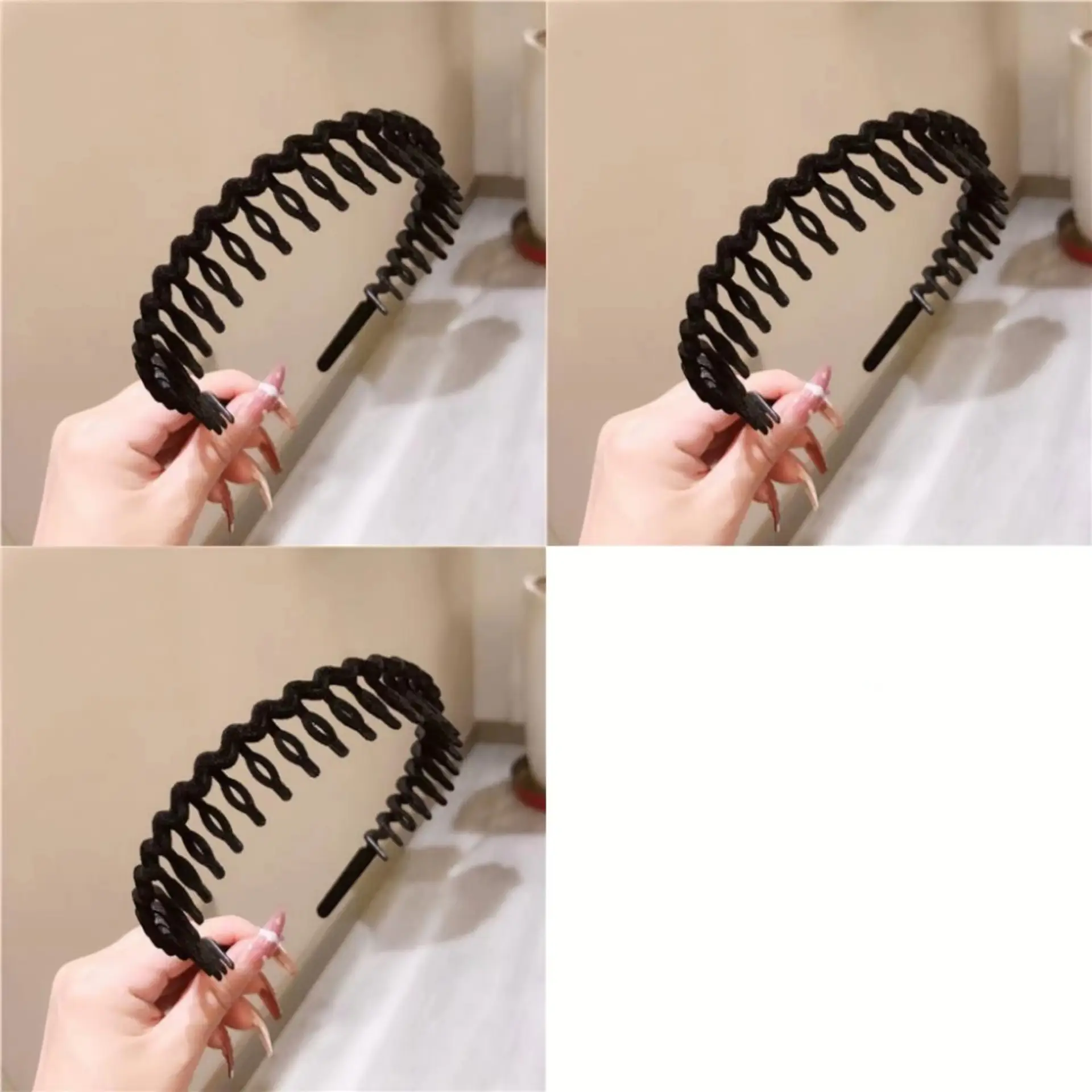 New Flocking Hair Band Toothed Wave Design - Image 8