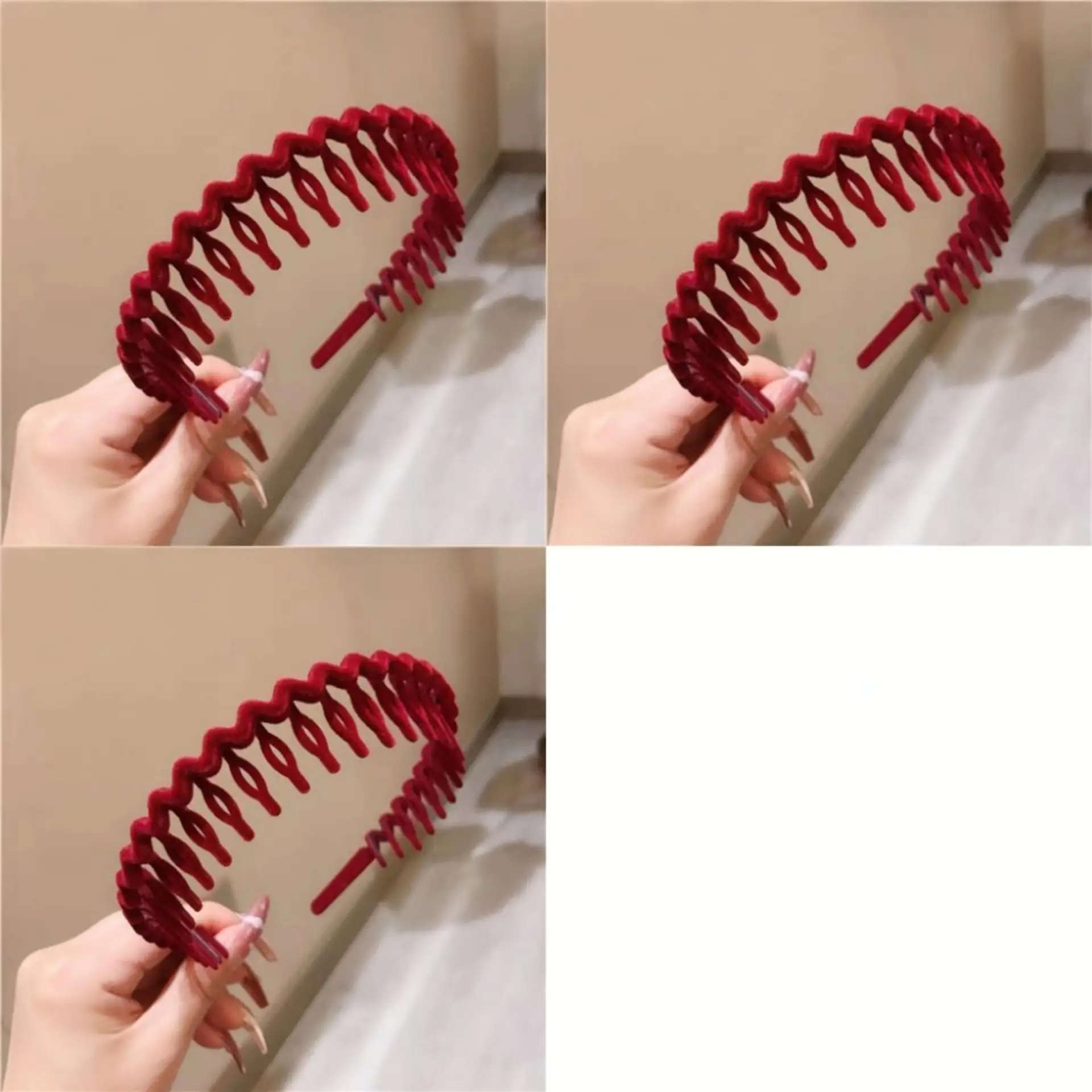 New Flocking Hair Band Toothed Wave Design - Image 9