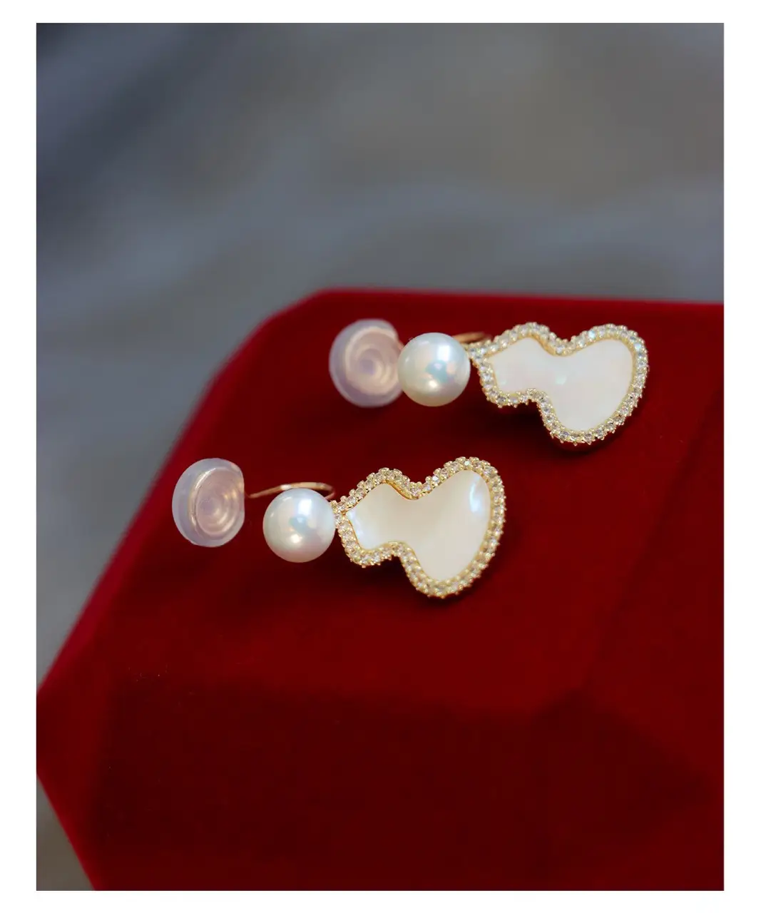 Natural Pearl Earrings 925 Silver Butterfly Shell Gourd — feature 8