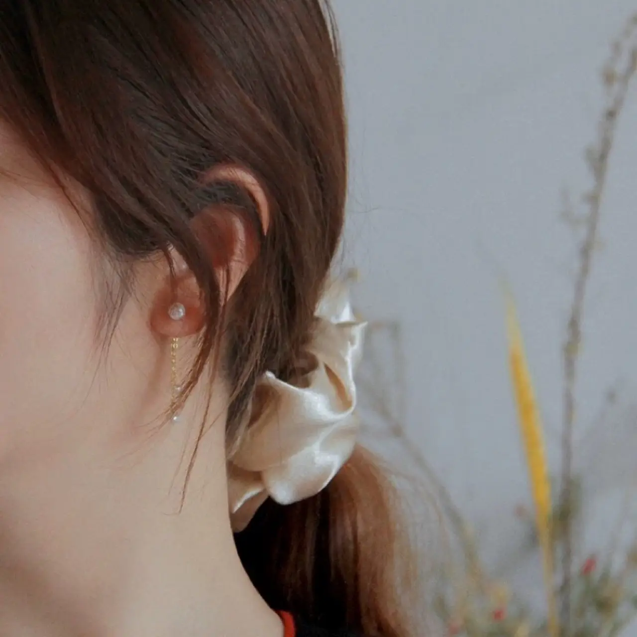 French Vintage Pearl Tassel Earrings 925 Silver - Image 3