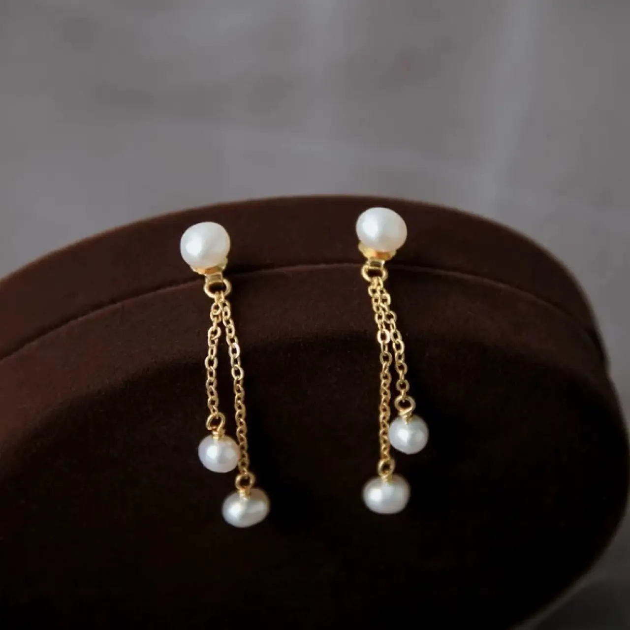 French Vintage Pearl Tassel Earrings 925 Silver - Image 4