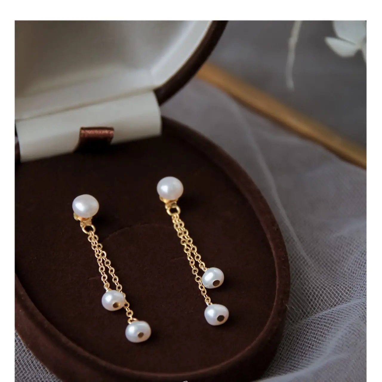 French Vintage Pearl Tassel Earrings 925 Silver — feature 10