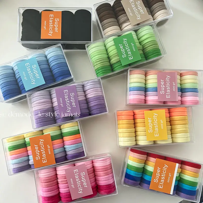 Rainbow Gradient Hair Towel Ring with Elastic Band