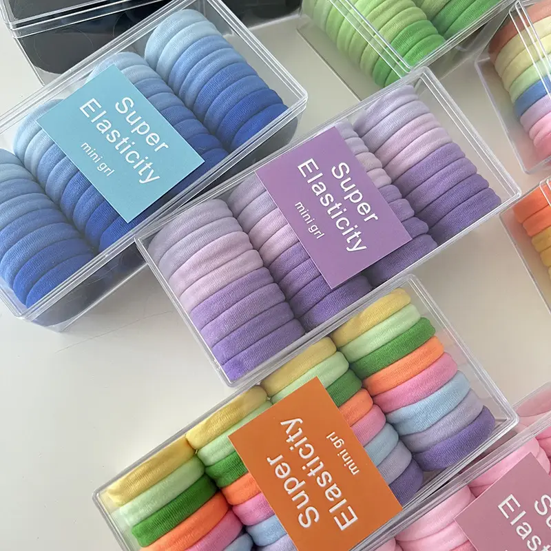 Rainbow Gradient Hair Towel Ring with Elastic Band