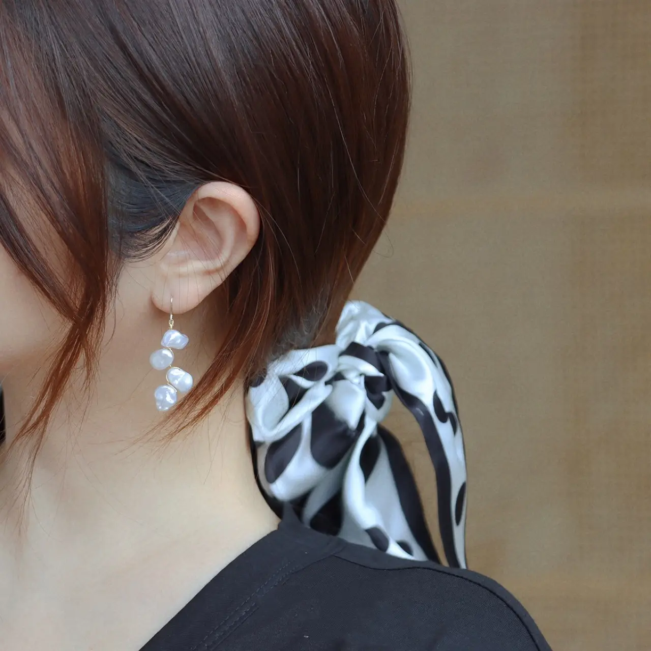 White Rose Petal Pearl Earrings for Women - Image 3