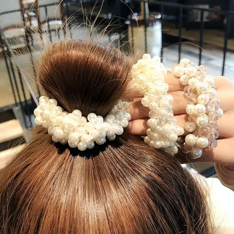 South Korea Dongdaemun Pearl Hair Ring for Women