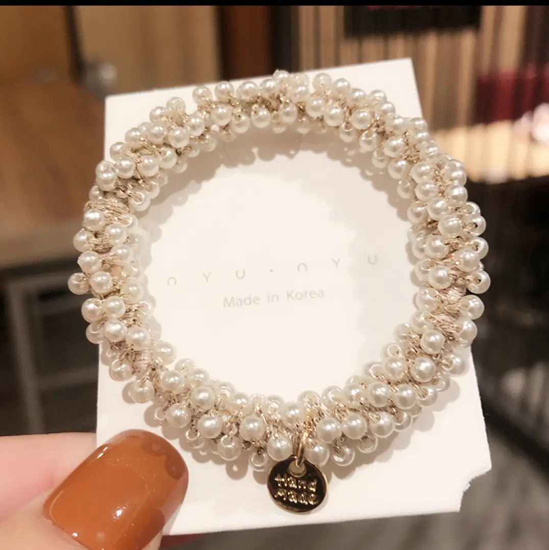 South Korea Dongdaemun Pearl Hair Ring for Women