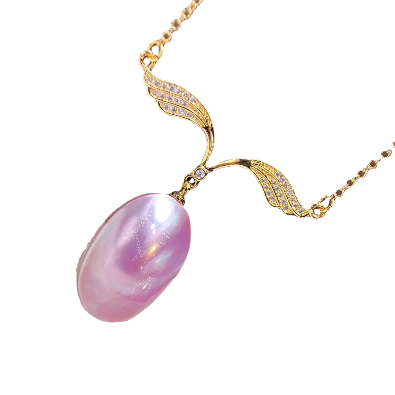 Pink Wings Pearl Pendant Necklace for Women - Image 5
