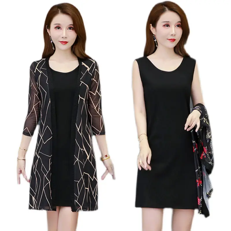 Women's Black Floral Lace Sunscreen Mid-Length Shawl Top Mesh Cardigan - Image 6