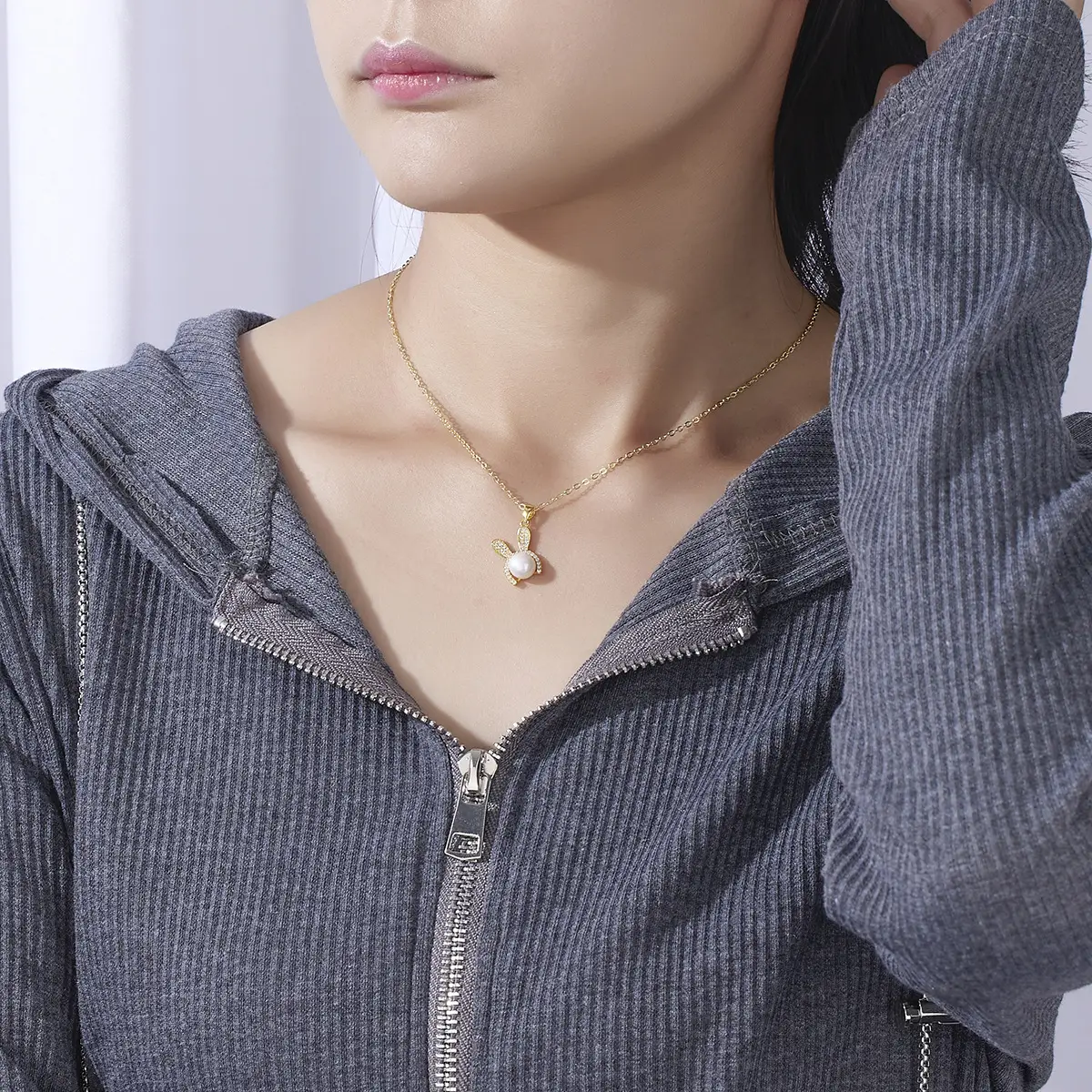 2022 Korean Style Pearl Rabbit Pendant Set - Image 3