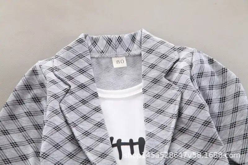 Foreign trade spring and autumn long sleeve boy fake three-piece small suit set heroic 1-4 children's clothes baby handsome children's clothing — feature 14