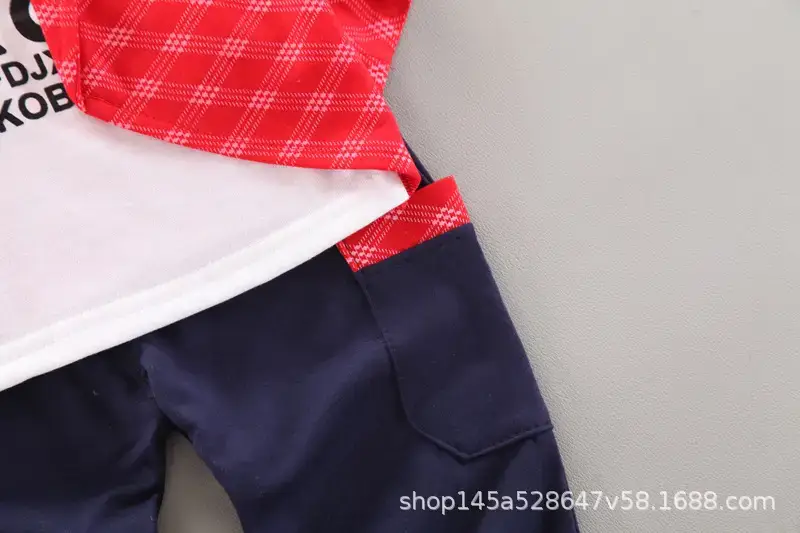Foreign trade spring and autumn long sleeve boy fake three-piece small suit set heroic 1-4 children's clothes baby handsome children's clothing — feature 9