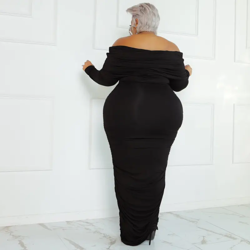 Plus Size Women's Pink One-Layer Dress Winter — feature 14