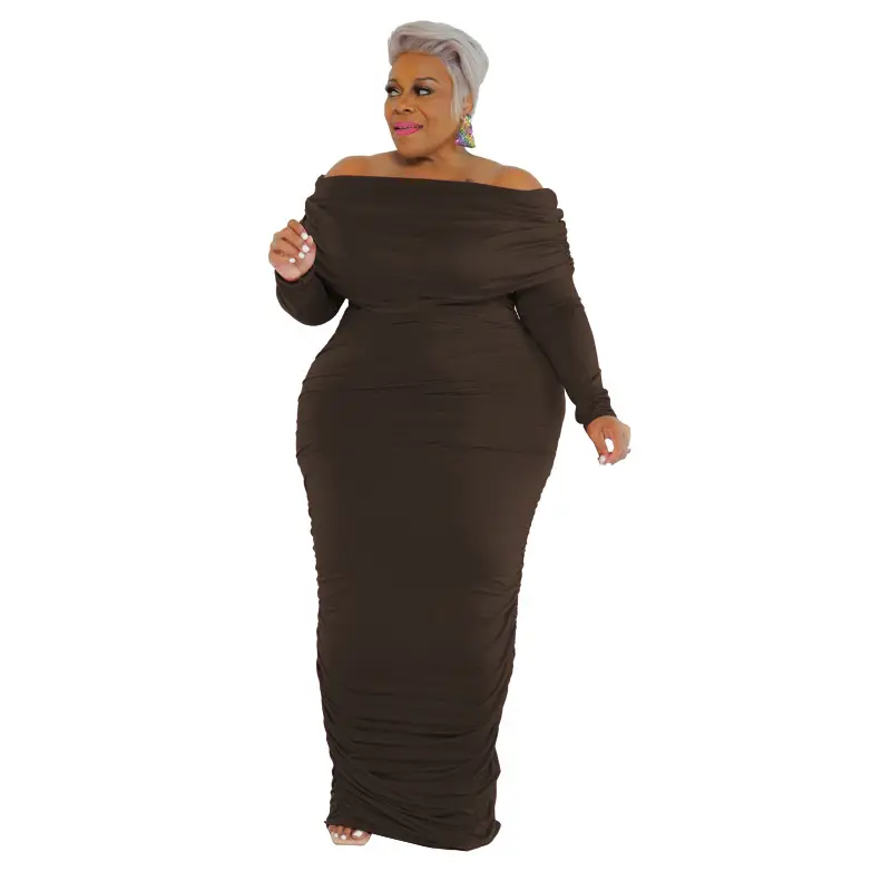 Plus Size Women's Pink One-Layer Dress Winter — feature 24