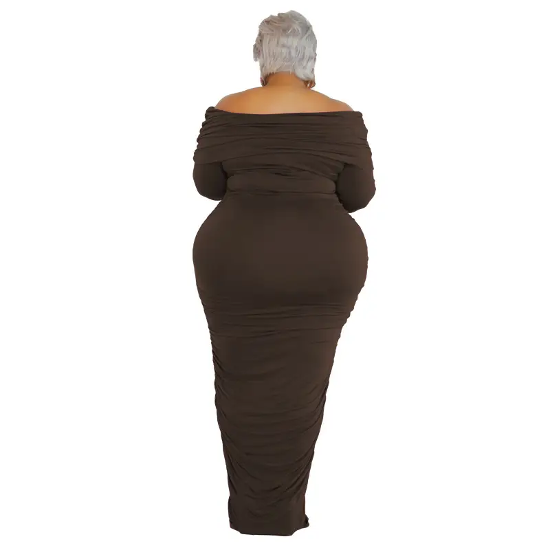 Plus Size Women's Pink One-Layer Dress Winter — feature 26
