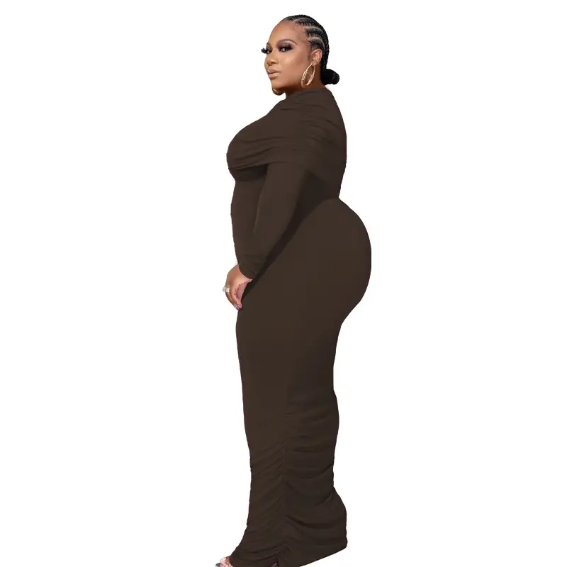 Plus Size Women's Pink One-Layer Dress Winter — feature 27