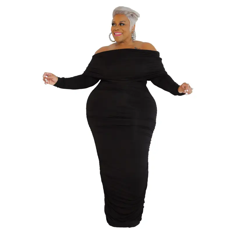 Plus Size Women's Pink One-Layer Dress Winter — feature 32