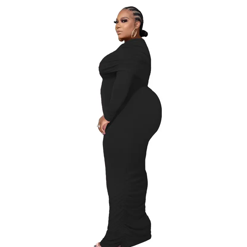 Plus Size Women's Pink One-Layer Dress Winter — feature 34